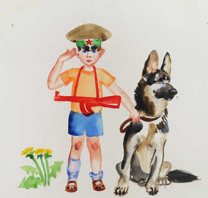 Горячёва Вера Анатольевна. Лот из пяти иллюстраций к стихам В.А. Степанова "Октябрятский экипаж" (М.: Детская литература, 1984)